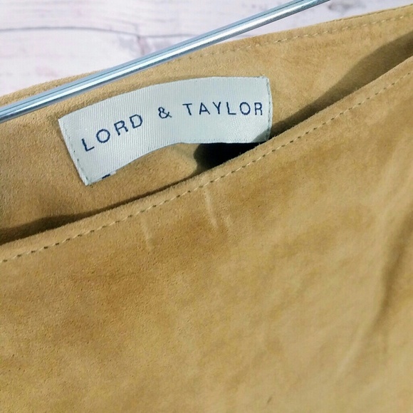 {Lord & Taylor} camel colored leather skirt - Picture 4 of 5